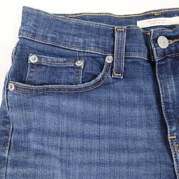 Levi's Mid Length Jean Shorts Women's 27 Stretch Denim - Picture 5 of 8